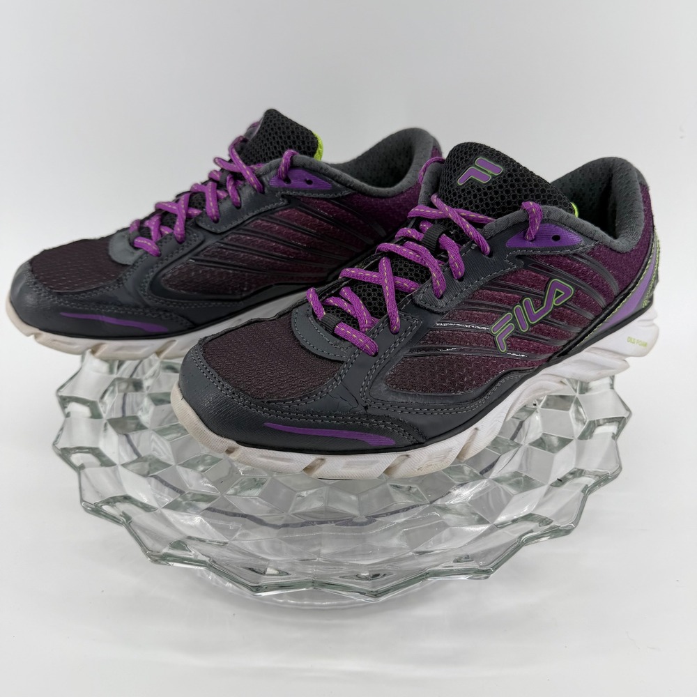 Fila Women's Running Shoes Purple Gray Lace Up Athletic Sneakers Size 10